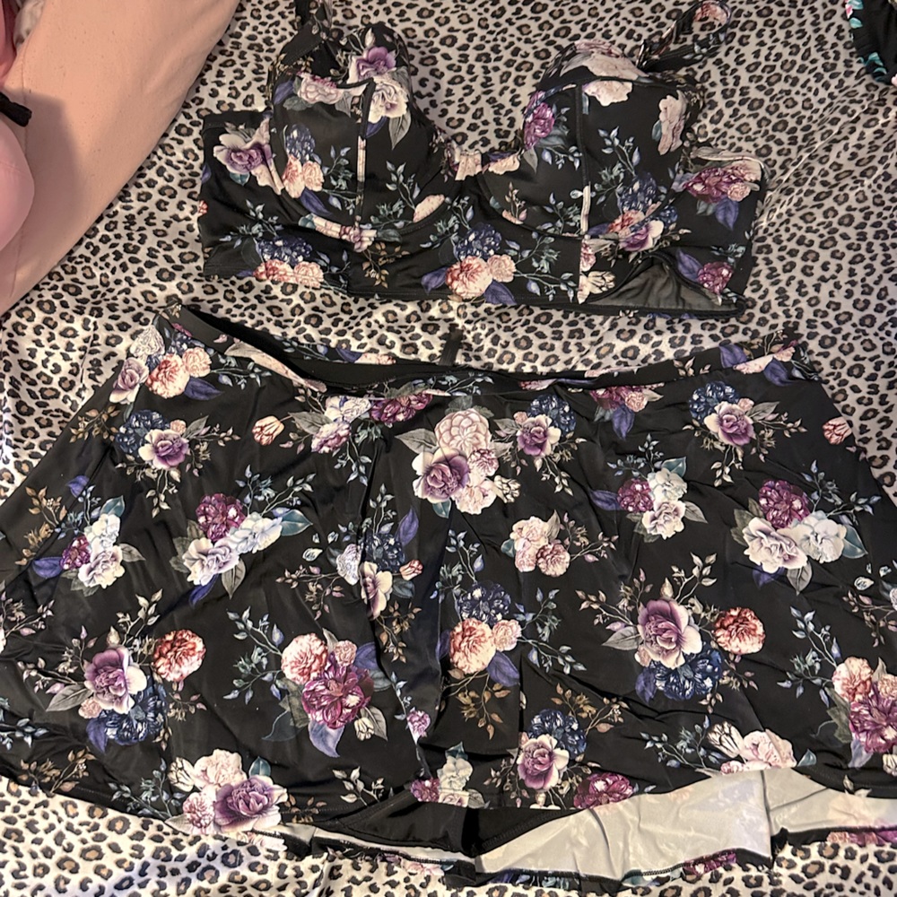 Torrid purple floral swim suit